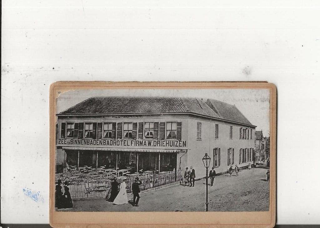 Zandvoort W Driehuizen Zee-en Binnenbad Hotel Kabinetsfoto, Ophalen of Verzenden, Voor 1920, Ongelopen, Noord-Holland