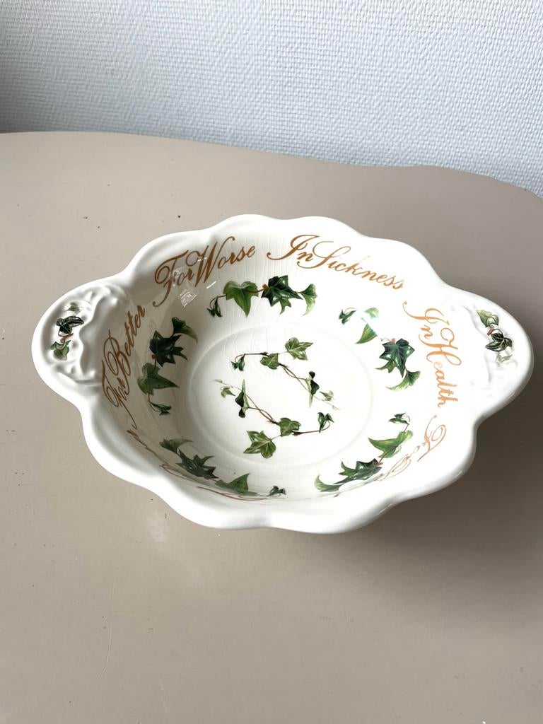 Schaal met huwelijksbelofte en klimop, Ophalen of Verzenden