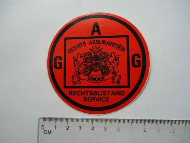 sticker oud GEERTS Gemonde retro Sint Michielsgestel vintage, Verzenden, Zo goed als nieuw, Bedrijf of Vereniging