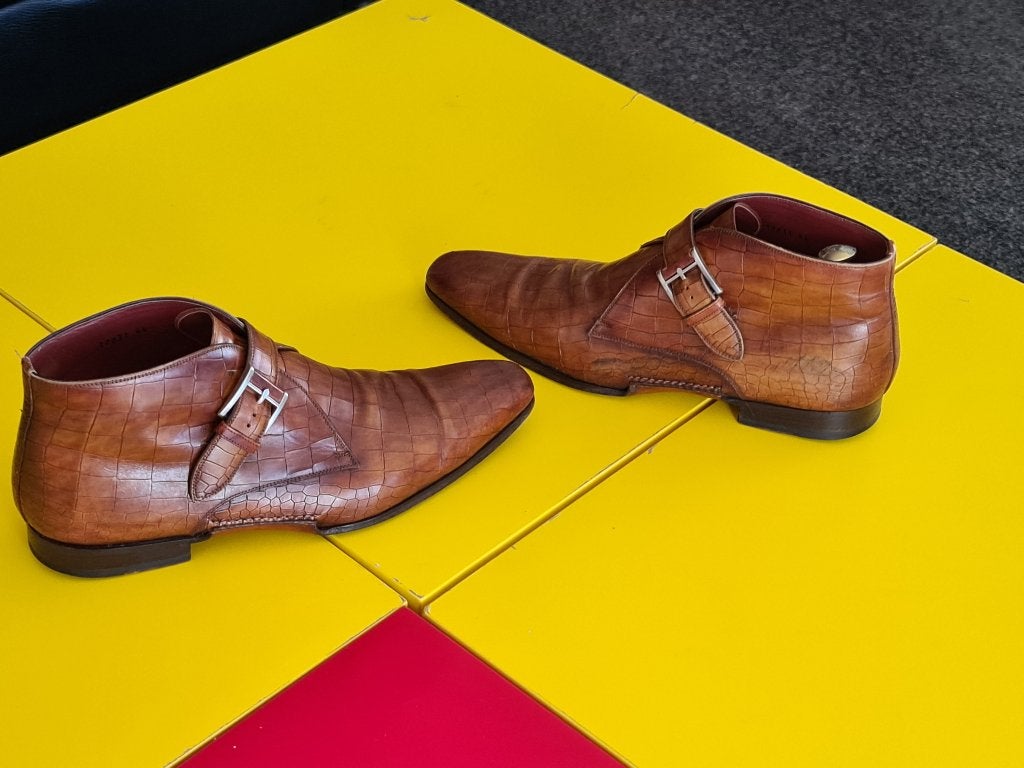 Magnanni half hoog schoenen met gesp en cognac kleur 44, Kleding | Heren, Schoenen, Bruin, Ophalen of Verzenden, Magnanni, Gespschoenen