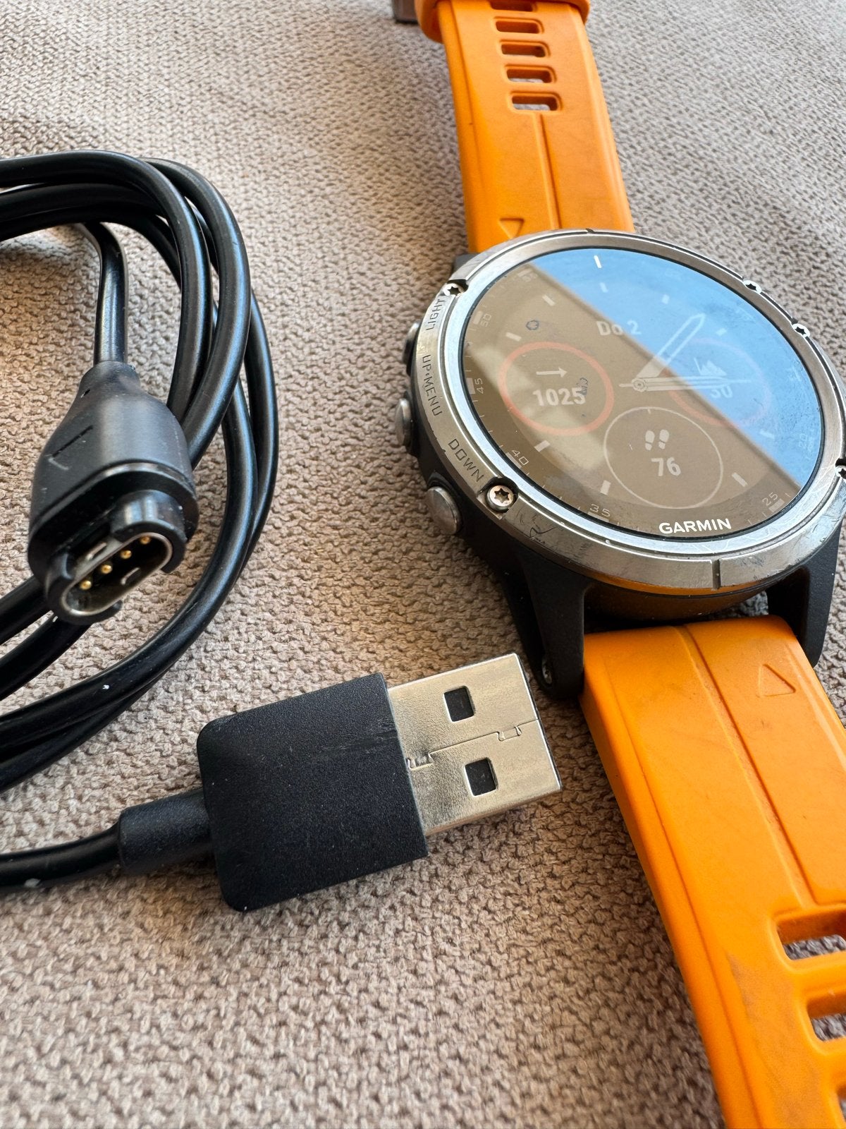 Garmin Fenix 5 Plus Oranje Smartwatch, Verzenden, Oranje, Waterdicht, Android