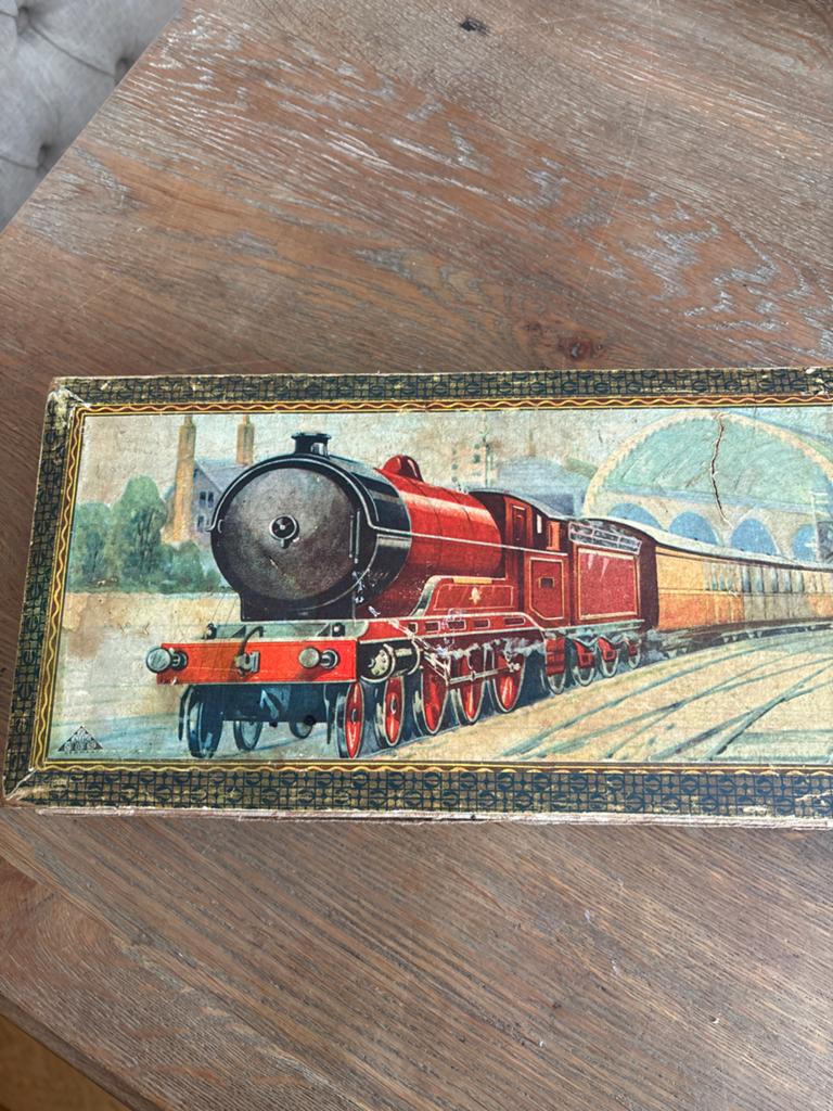 Vintage Houten Blokkenpuzzel Trein en Auto, Antiek en Kunst, Ophalen of Verzenden
