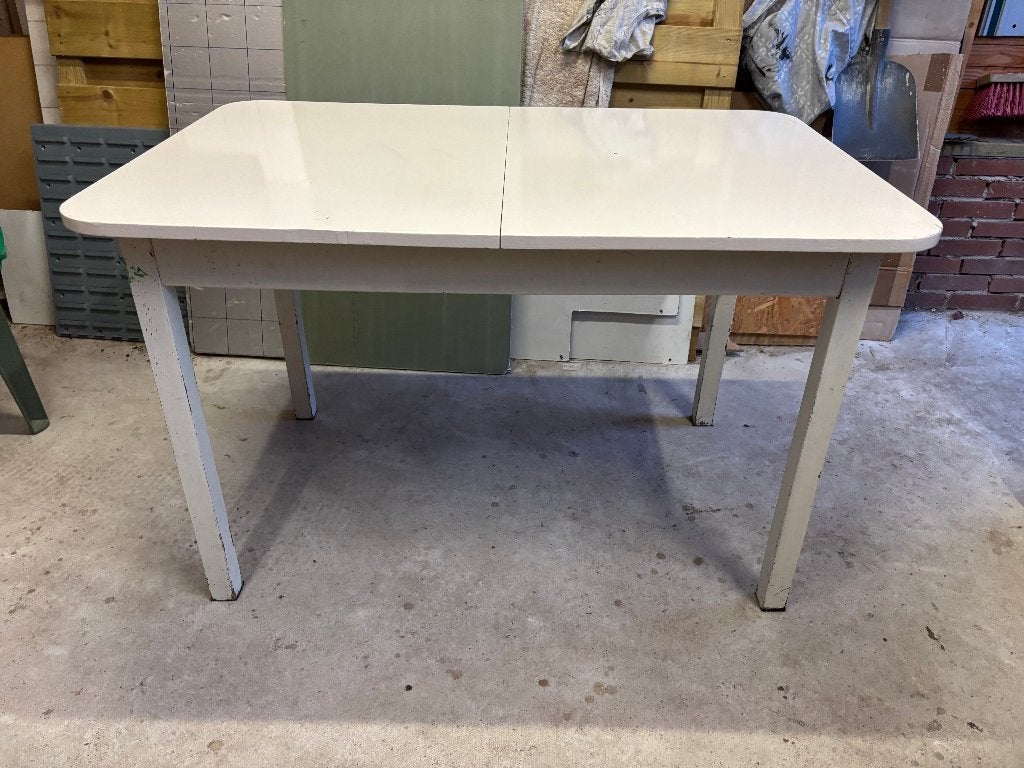 Uitschuifbare eettafel, Huis en Inrichting, Tafels | Eettafels, Ophalen, Gebruikt, 100 tot 150 cm, 50 tot 100 cm