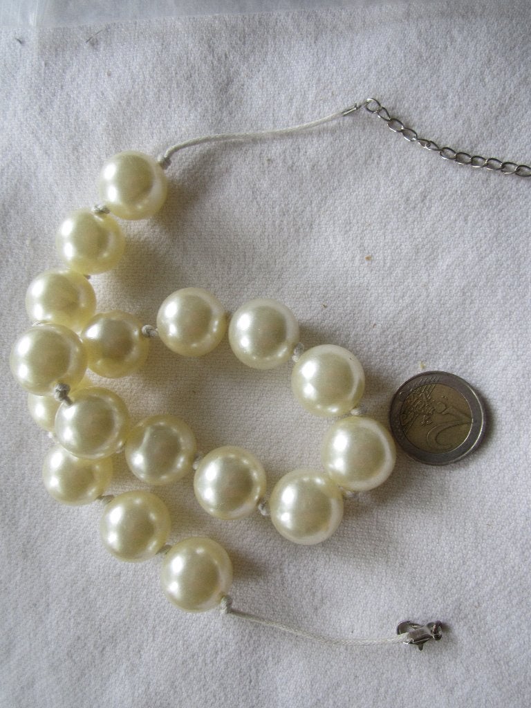 11.  Vintage parels,  52cm / 20mm, Ophalen, Overige materialen, Ketting