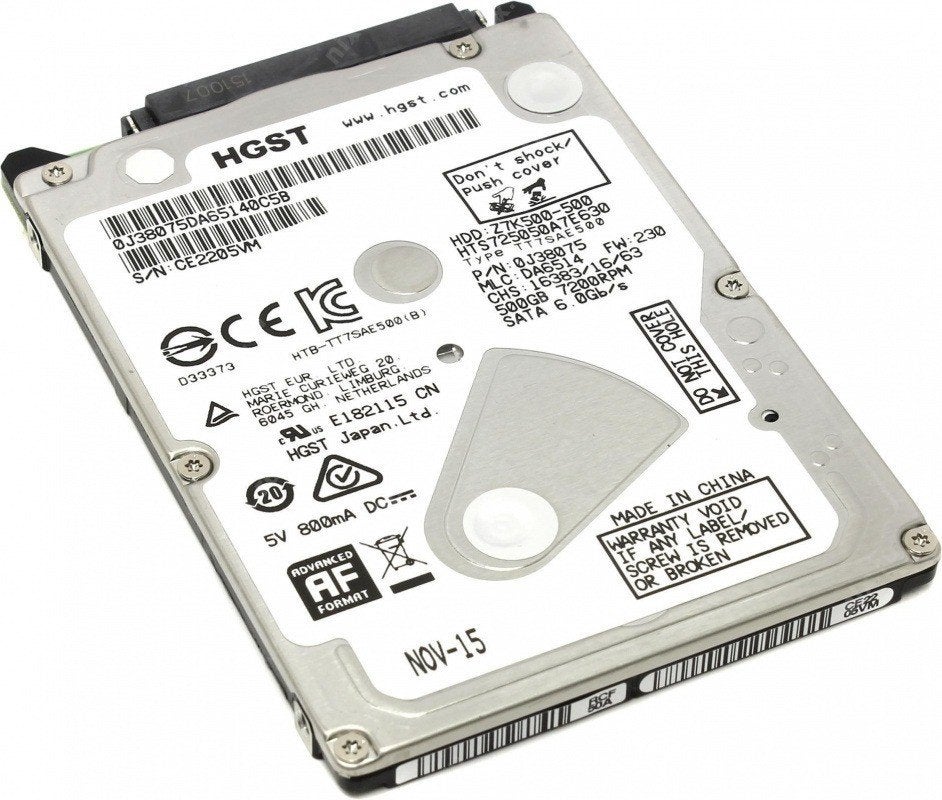 Hitachi Travelstar 7K500 500GB HDD 2.5" SATA, Intern, Gebruikt, Ophalen of Verzenden, HGST