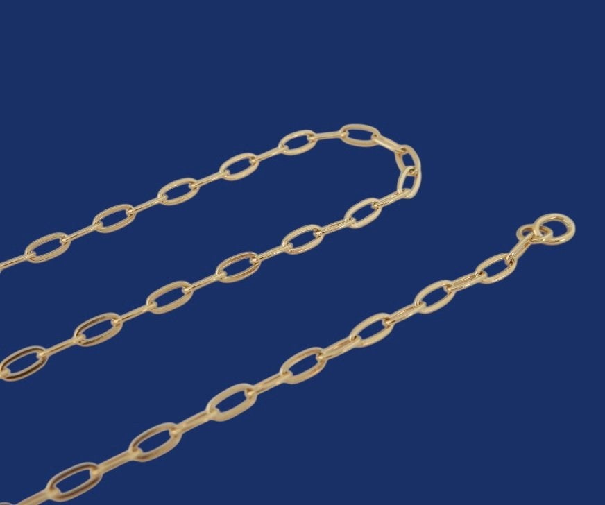 Korte 14 karaat Gouden Ketting Ankerschakel 40cm Halsketting, Sieraden, Tassen en Uiterlijk, Kettingen, Jw, Nieuw, Ophalen of Verzenden