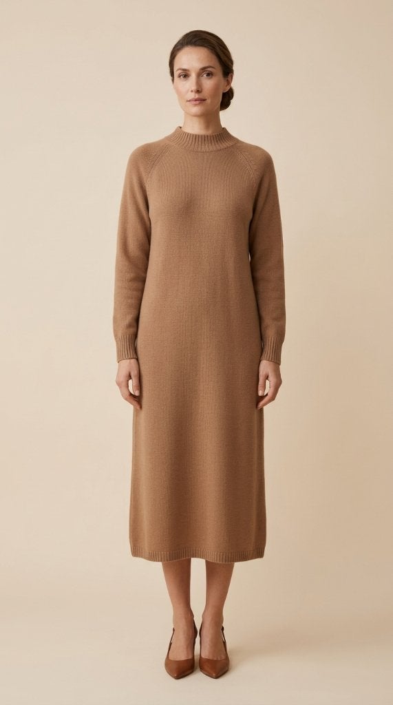 Max Mara Weekend camel bruine wollen jurk maat L, Bruin, Verzenden, Zo goed als nieuw, Onder de knie