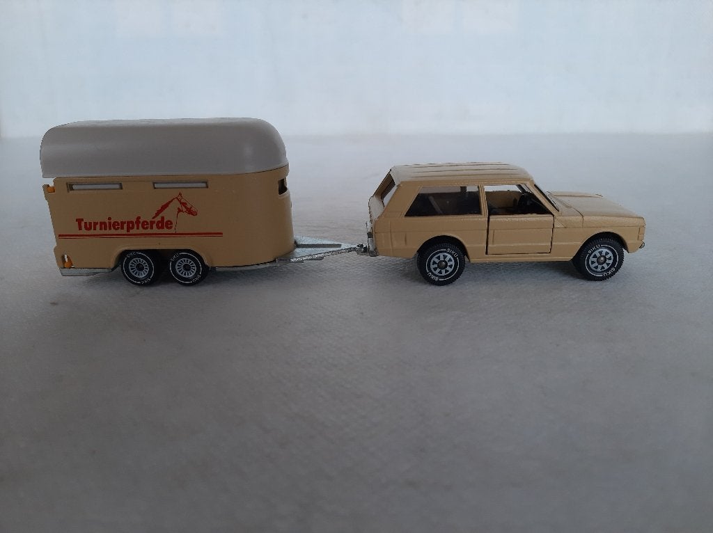 Siku Range Rover met nr 1917 paarden-aanhangwagen izgst., Hobby en Vrije tijd, Ophalen of Verzenden, Zo goed als nieuw, Auto, SIKU