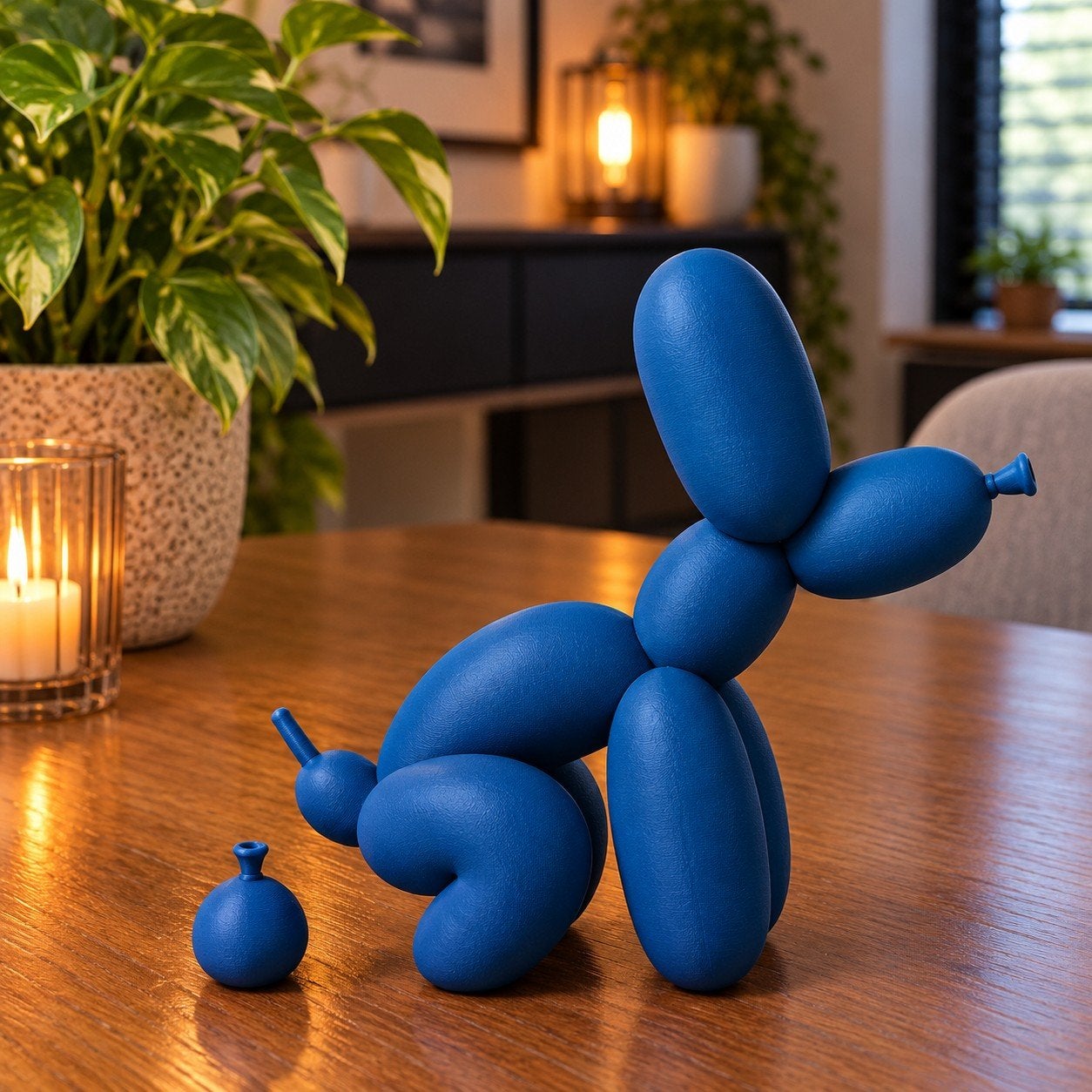 GSArt Decoratief Beeld Poepende Ballon Hond -Mat Marineblauw, Ophalen of Verzenden, Nieuw, Blauw, Kunststof
