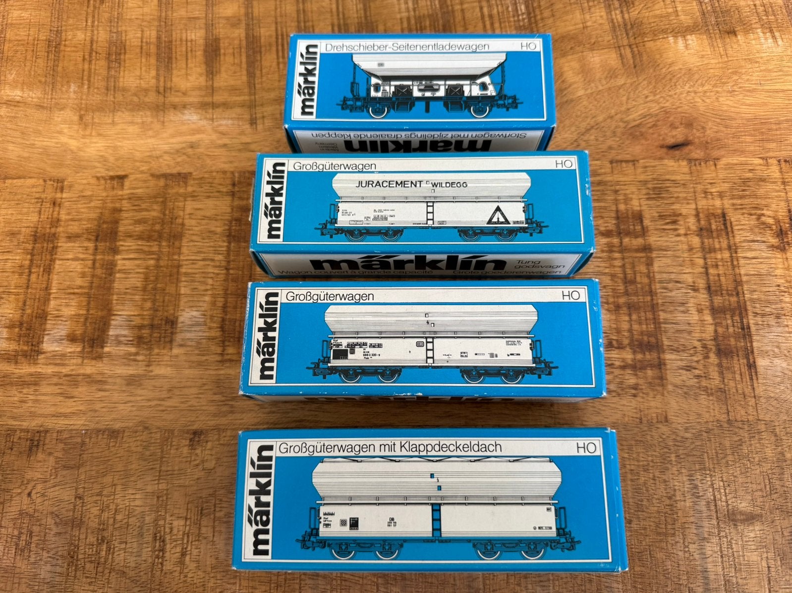 Marklin HO set van 4 zelflossers 4626 4691 4624 4631 in Ovp, Wisselstroom, Wagon, Ophalen of Verzenden, Zo goed als nieuw