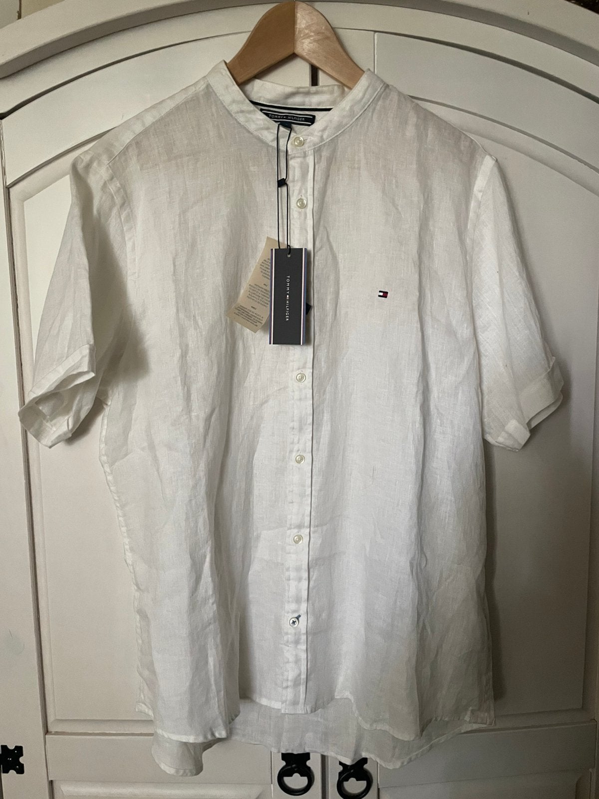 Linnen overhemd tommy hilfiger, Ophalen of Verzenden, Nieuw, Wit, Halswijdte 43/44 (XL)