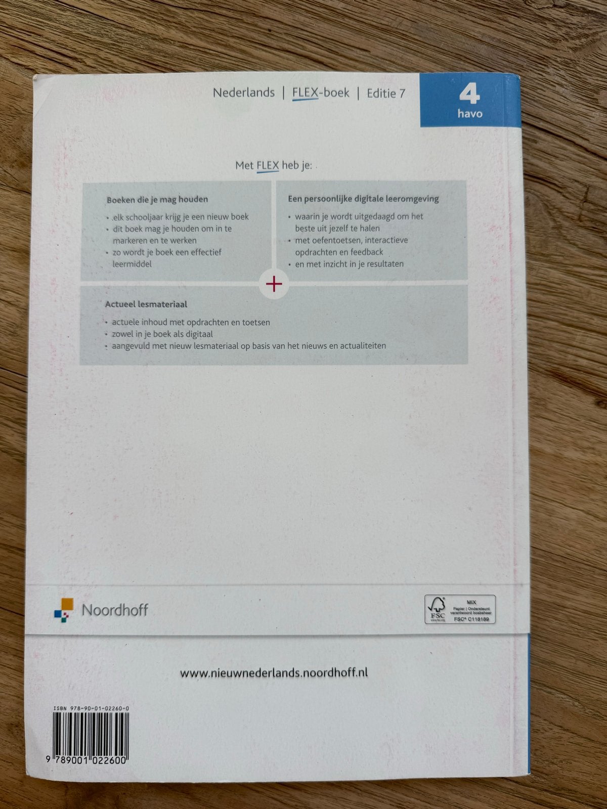 Nieuw Nederlands FLEX-boek 4 HAVO Editie 7 Noordhoff, Ophalen of Verzenden, Gelezen, HAVO, Nederlands