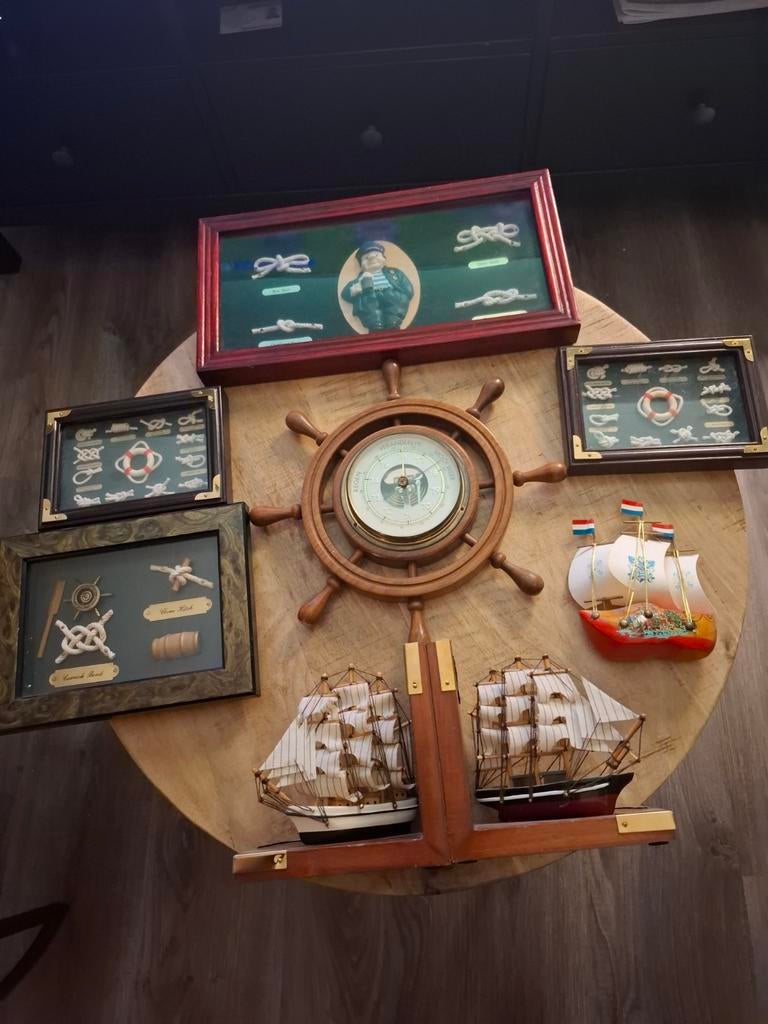 Nautische Decoratie Set: Schepen, Knopen & Barometer, Ophalen of Verzenden