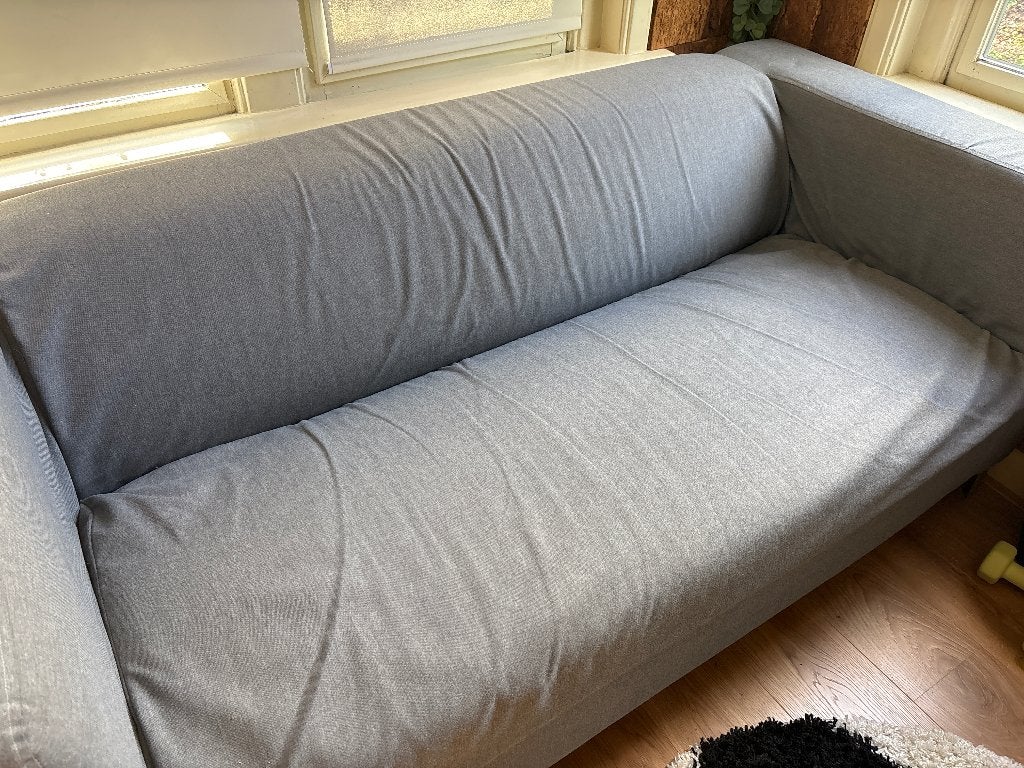 Bank klippan IKEA grijze hoes, Ophalen, Strak, Gebruikt, 150 tot 200 cm