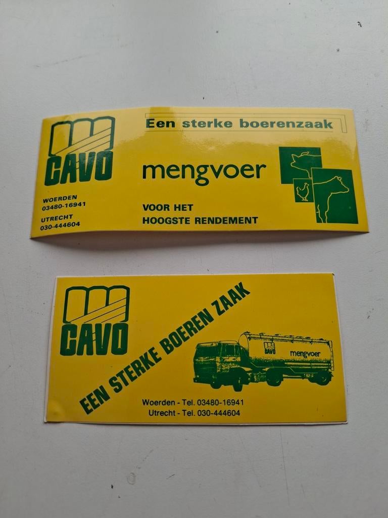 2 Cavo mengvoeder stickers., Verzamelen, Ophalen of Verzenden, Zo goed als nieuw, Overige typen
