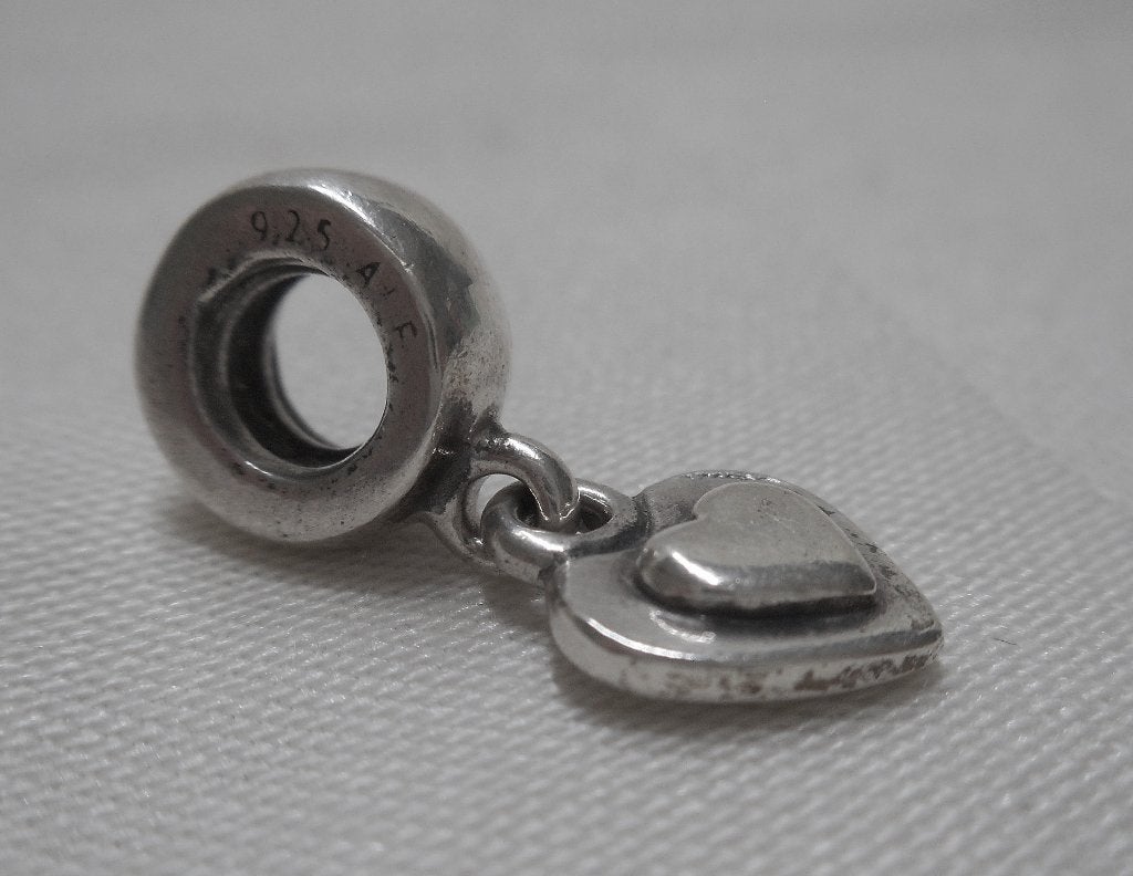Pandora zilveren Charm bedel met hartje nr.1250, Verzenden, Pandora, Zo goed als nieuw, 1 bedel