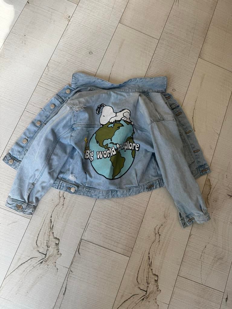 Zara Peanuts Snoopy spijkerjasje maat 140, Ophalen of Verzenden, Gebruikt, Jongen of Meisje, Jas