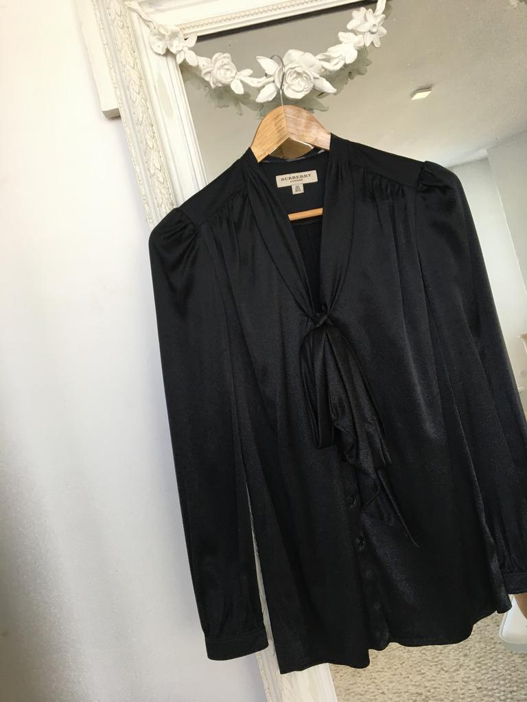 Burberry Blouse zwart/origineel 36, Kleding | Dames, Verzenden, Zo goed als nieuw, Maat 36 (S), Zwart