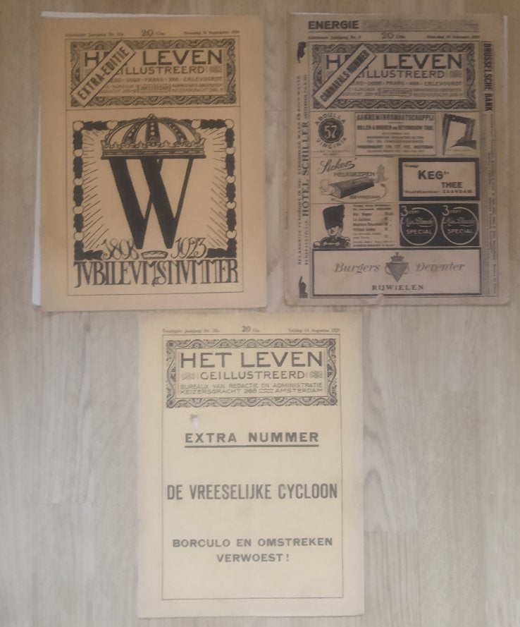 "Het Leven geïllustreerd" / 24 feb + 14 aug + 10 sept 1923, Ophalen of Verzenden, 1920 tot 1940, Nederland, Tijdschrift