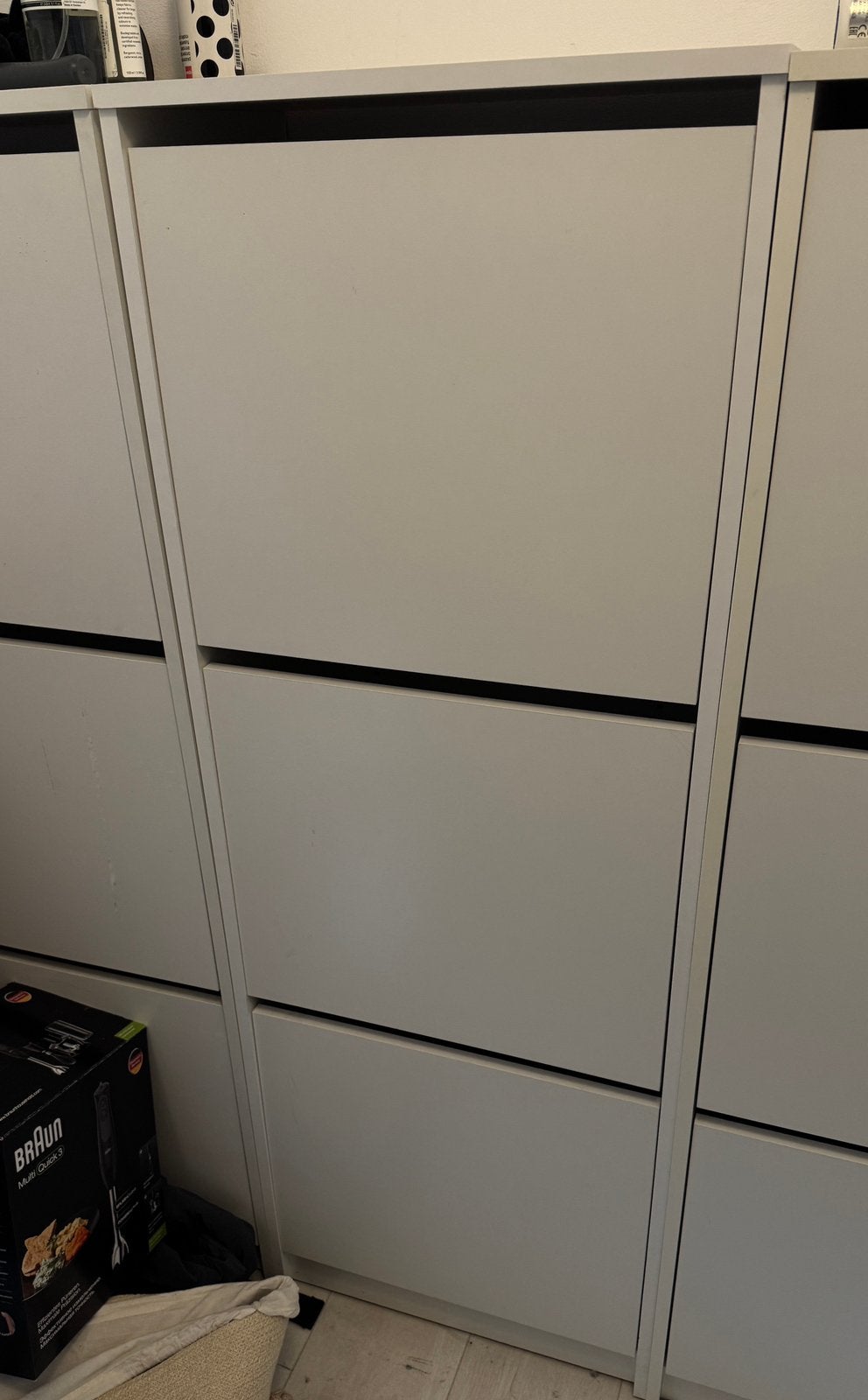 Ikea bissa shoe cabinet 3 compartments, white, Ophalen of Verzenden, Zo goed als nieuw