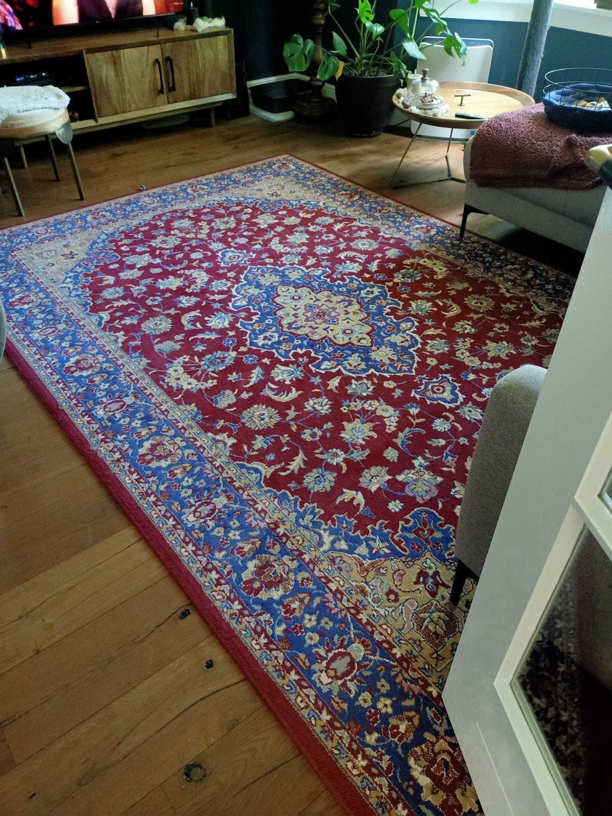 Te koop; Prachtig mooi kleed 200x300, Ophalen, Blauw, Rechthoekig, 200 cm of meer