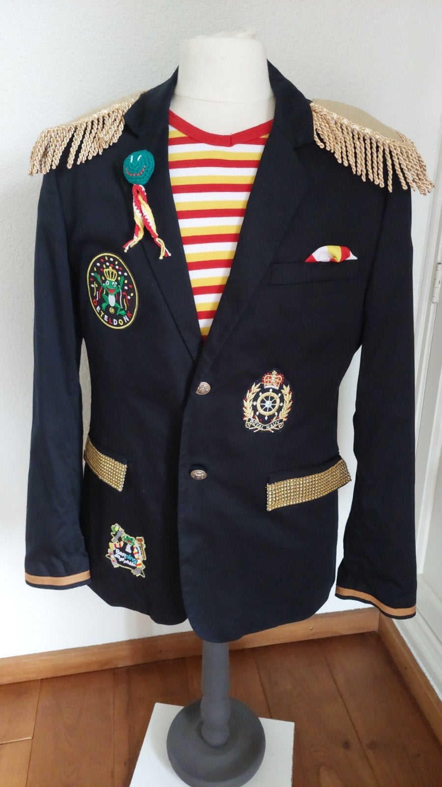 Oeteldonk zwart heren jasje maat 50/52, Carnaval, Maat 48/50 (M), Ophalen of Verzenden, Zo goed als nieuw