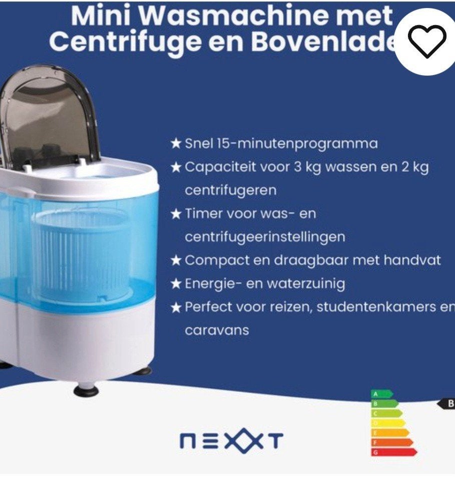 Mini wasmachine met centrifuge, Ophalen of Verzenden, Zo goed als nieuw