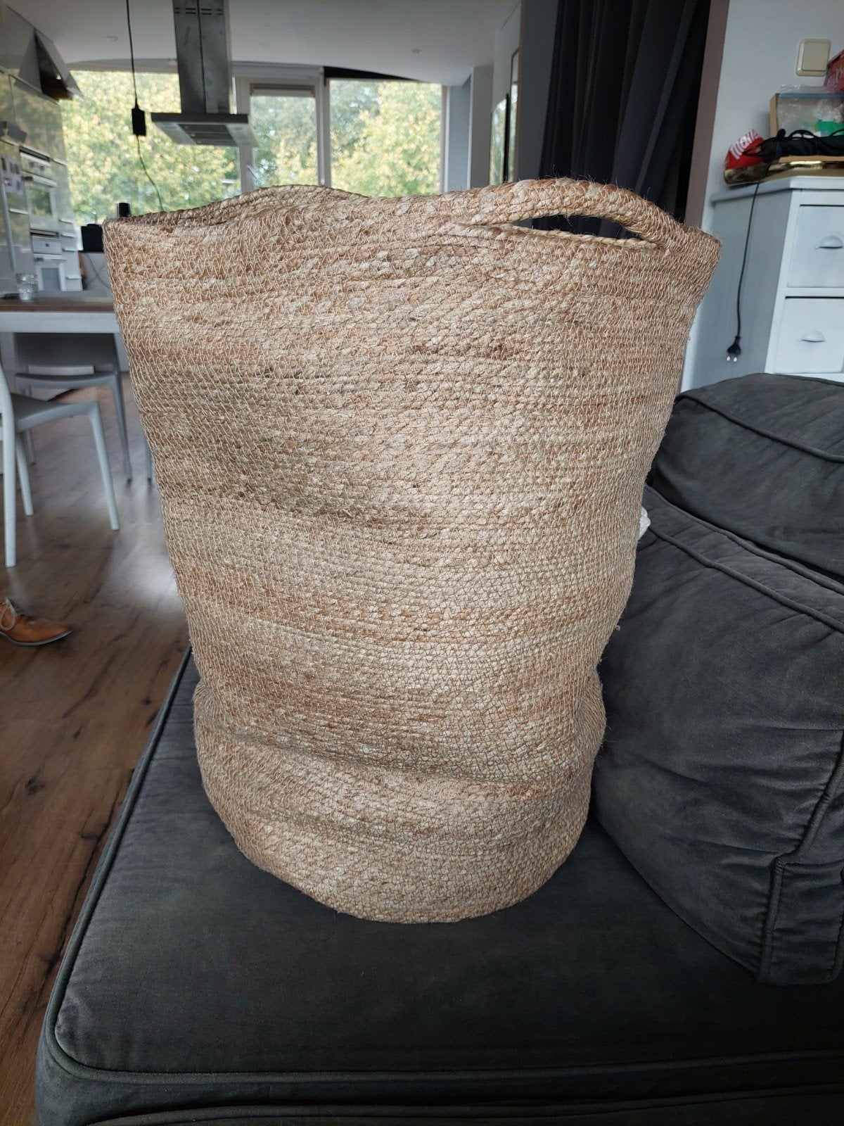 Grote juten mand van H&M Home, Met handvatten, Mand, Rond, Ophalen of Verzenden