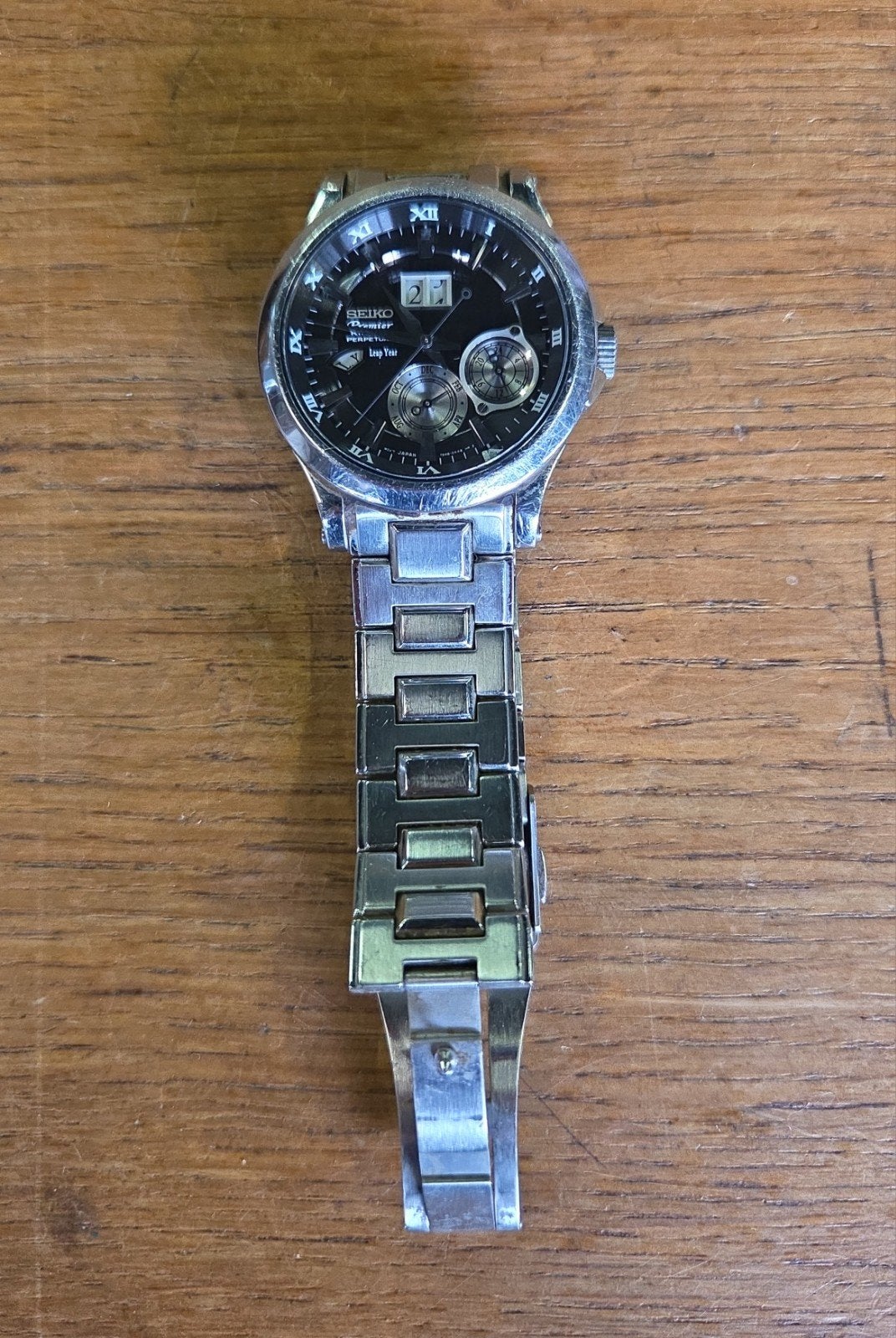 Seiko Premier kinetec Polshorloge metaal bandje, Gebruikt, Ophalen of Verzenden, X, Seiko