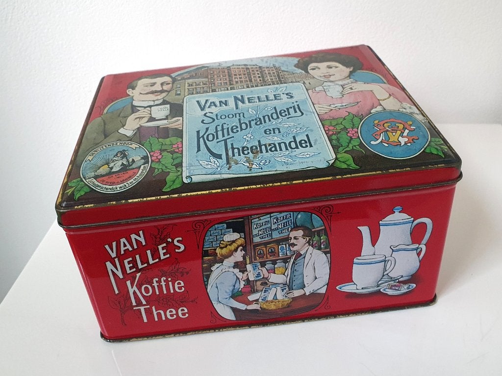 antiek blik van Van Nelle's Koffiebranderij en Theehandel, Ophalen of Verzenden, Gebruikt, Thee, Van Nelle