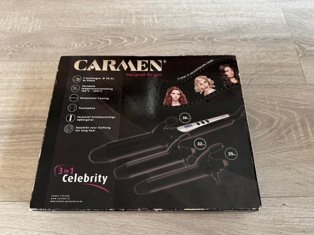 Carmen Celebrity 3 in 1 Krultang Set 38 32 25 mm NIEUW, Verzenden, Nieuw, Krultang of Stijltang
