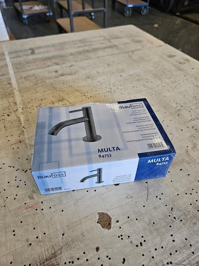 Blaufoss Multa Koudwaterkraan gun metal - Nieuw in Doos, Ophalen of Verzenden, Nieuw, Rvs, Kraan