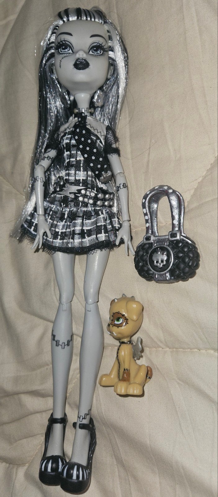 Monster High OOAK Black And White Frankie Stein, Ophalen of Verzenden, Zo goed als nieuw, Overige typen