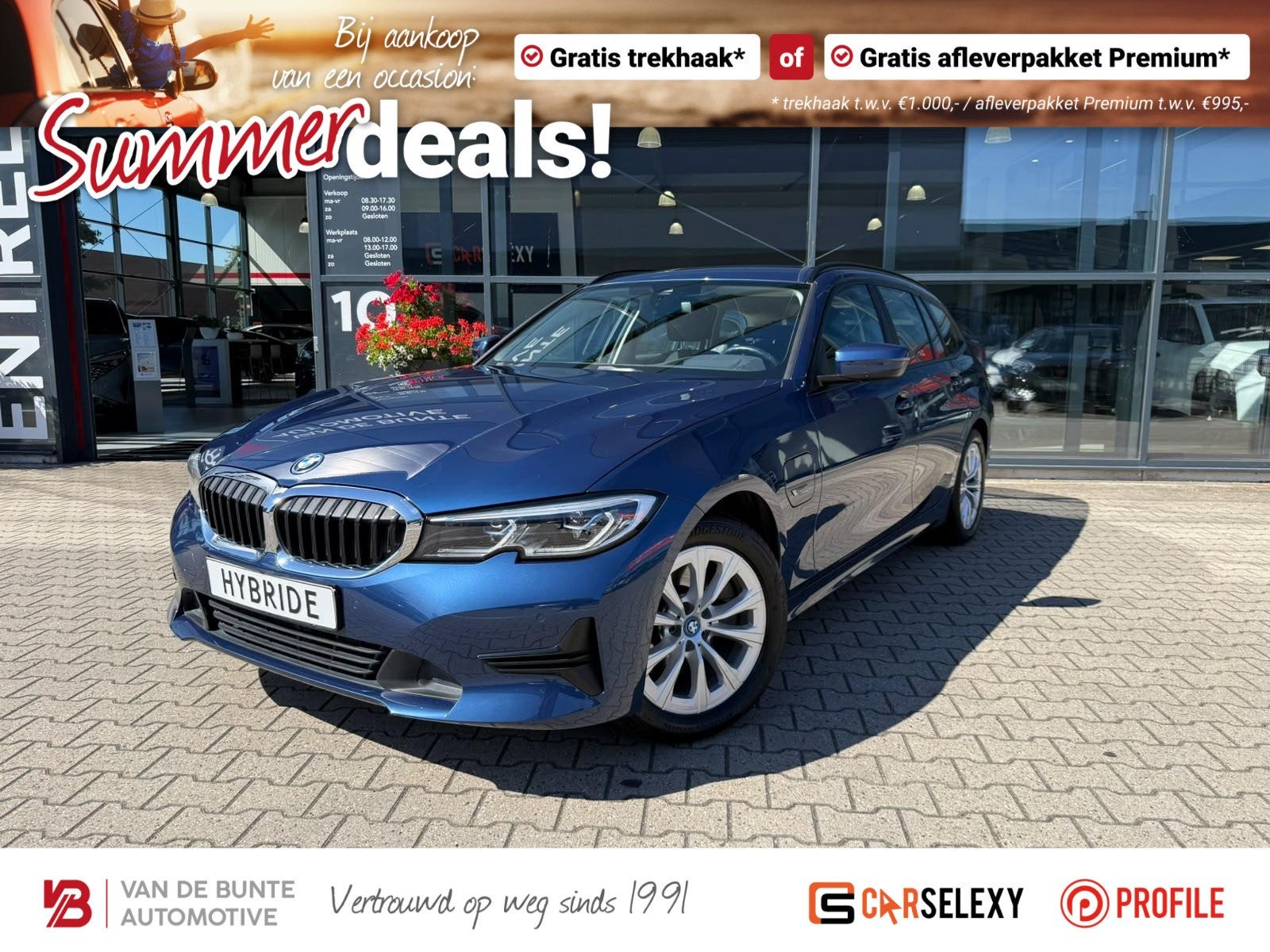 BMW 3-serie Touring 320e High Executive, Auto's, Gebruikt, Euro 6, 4 cilinders, Blauw