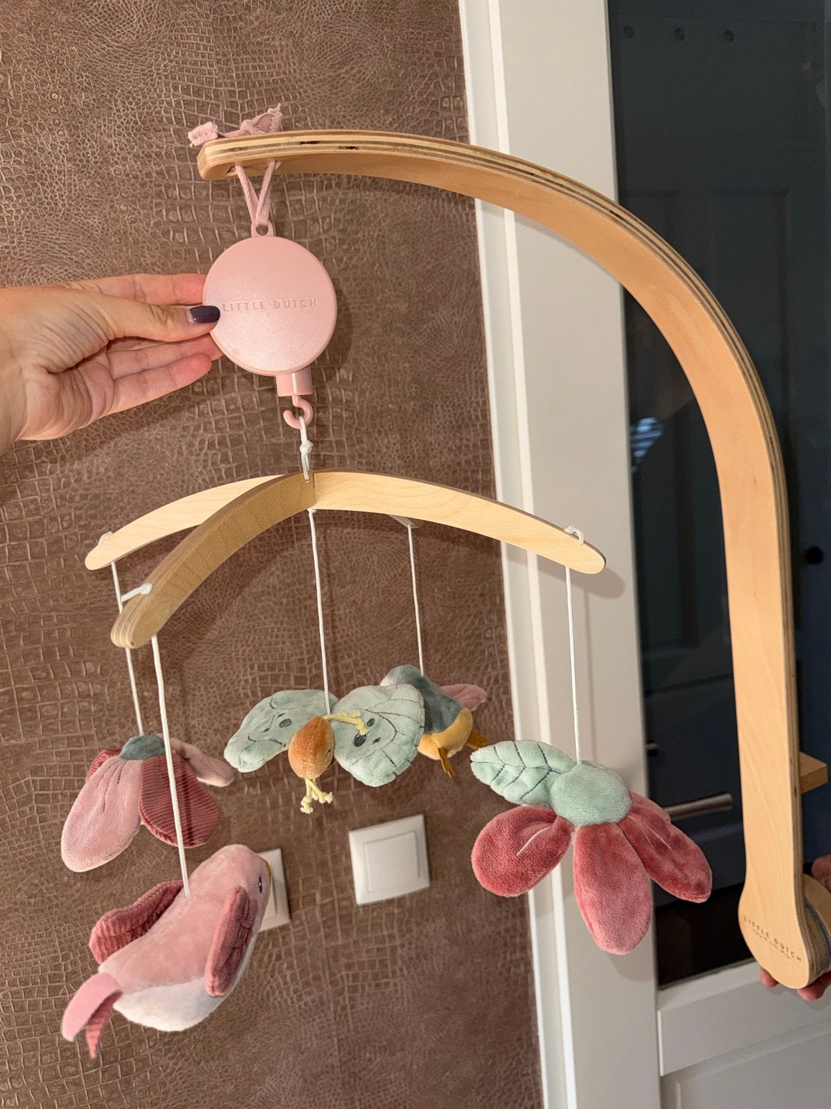 Little Dutch Muziekmobiel Flowers & Butterflies, Ophalen, Zo goed als nieuw, Mobiel, Met geluid