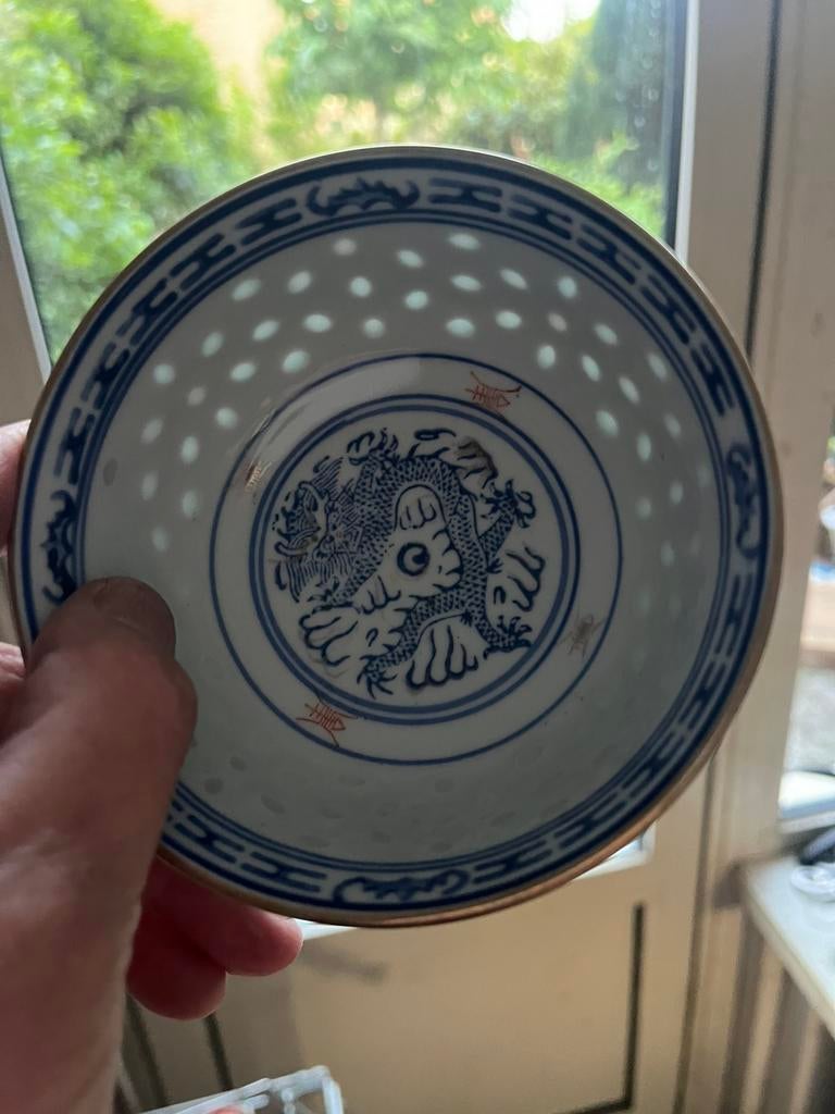 Vintage Chinese rijstkorrelkommen, Ophalen of Verzenden