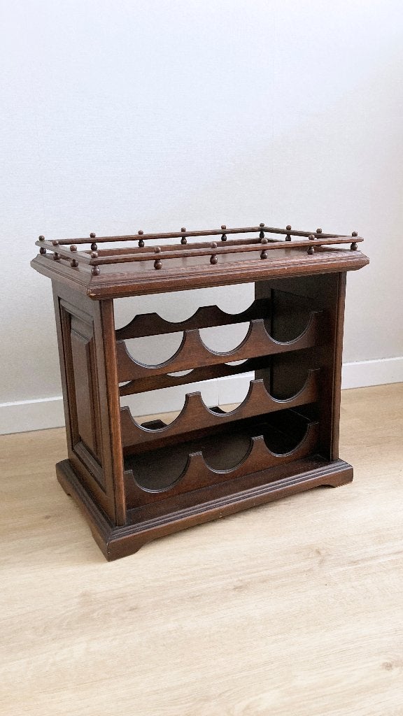Massief houten wijntafel kastje, Ophalen, Gebruikt, 5 tot 15 flessen, 5 – 50