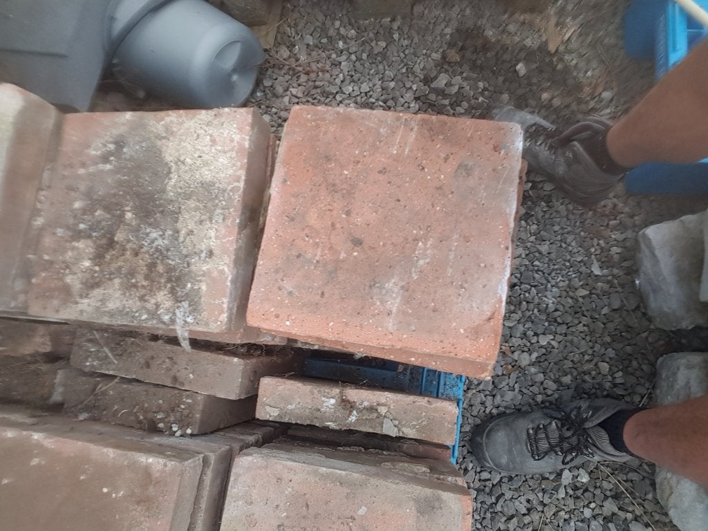 Terracotta plavuizen, tegels, Doe-het-zelf en Verbouw, Ophalen, Keramiek, 5 tot 10 m², Zo goed als nieuw