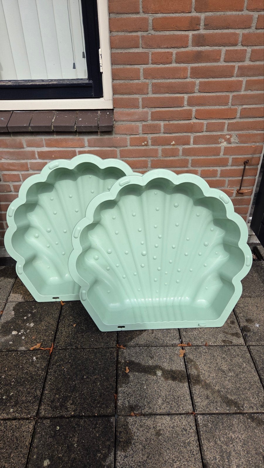 2x schelp  water/zand badjes, Ophalen, Gebruikt