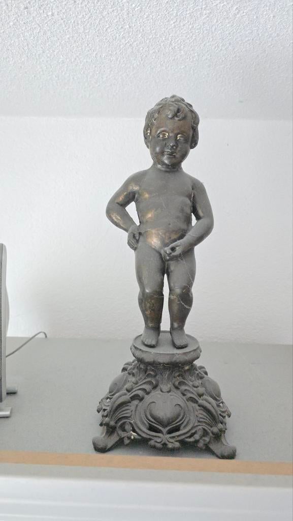 Vintage Manneken Pis Beeldje - Bronskleurig, Antiek en Kunst, Kunst | Beelden en Houtsnijwerken, Beeld, Metaal, Man, 20 - 50 cm