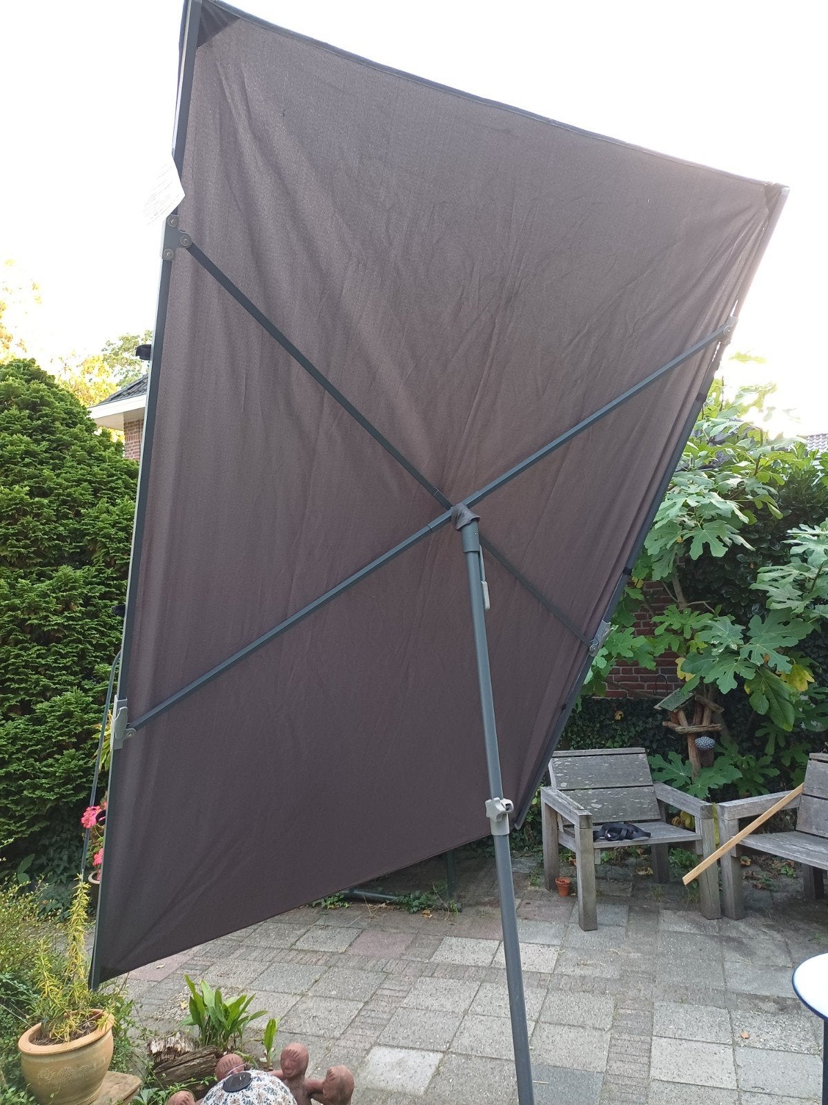 Vrijstaand zonnescherm., Ophalen, Minder dan 1 meter, Parasolvoet