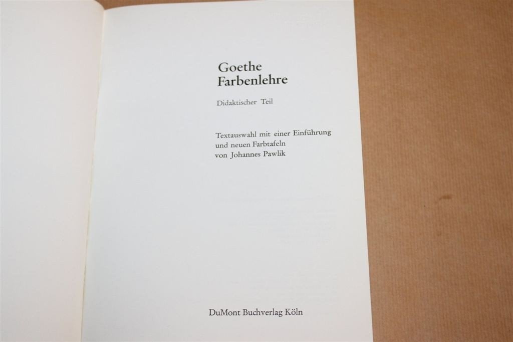 Goethe Farbenlehre — Kleurenleer met Nieuwe Kleurentafels, Ophalen of Verzenden, Gelezen