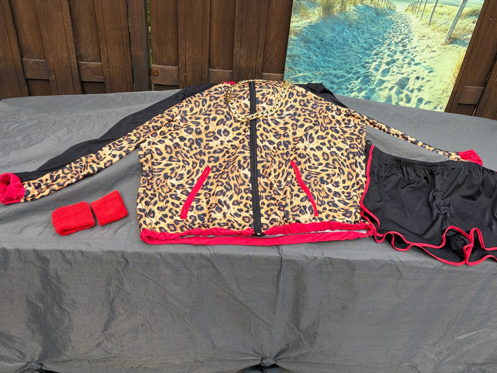 Feest avond pak luipaardprint XXL, Kleding | Dames, Maat 46/48 (XL) of groter, Ophalen of Verzenden, Kleding, Overige thema's