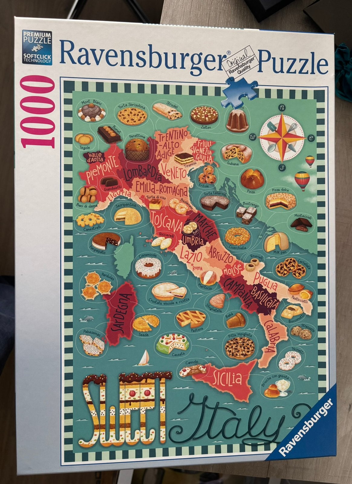 Ravensburger puzzel 1000 stukjes. Sweet Italy. Nieuw., Ophalen of Verzenden, 500 t/m 1500 stukjes, Nieuw, Legpuzzel