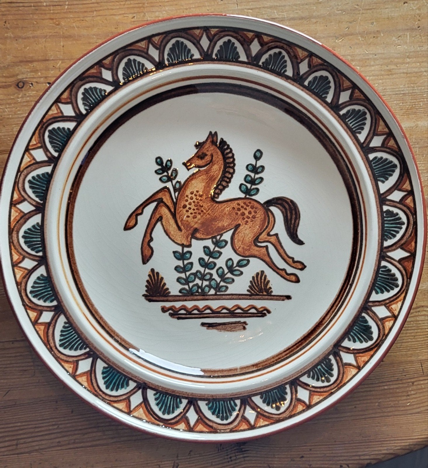 Vintage Russel Tiglia wandbord met paard, Antiek en Kunst, Ophalen of Verzenden
