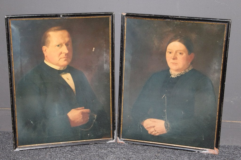 Brocante - Foto’s van pendant-schilderij, Hollandse School!, Ophalen, Gebruikt, Achter glas, Decoratieobject