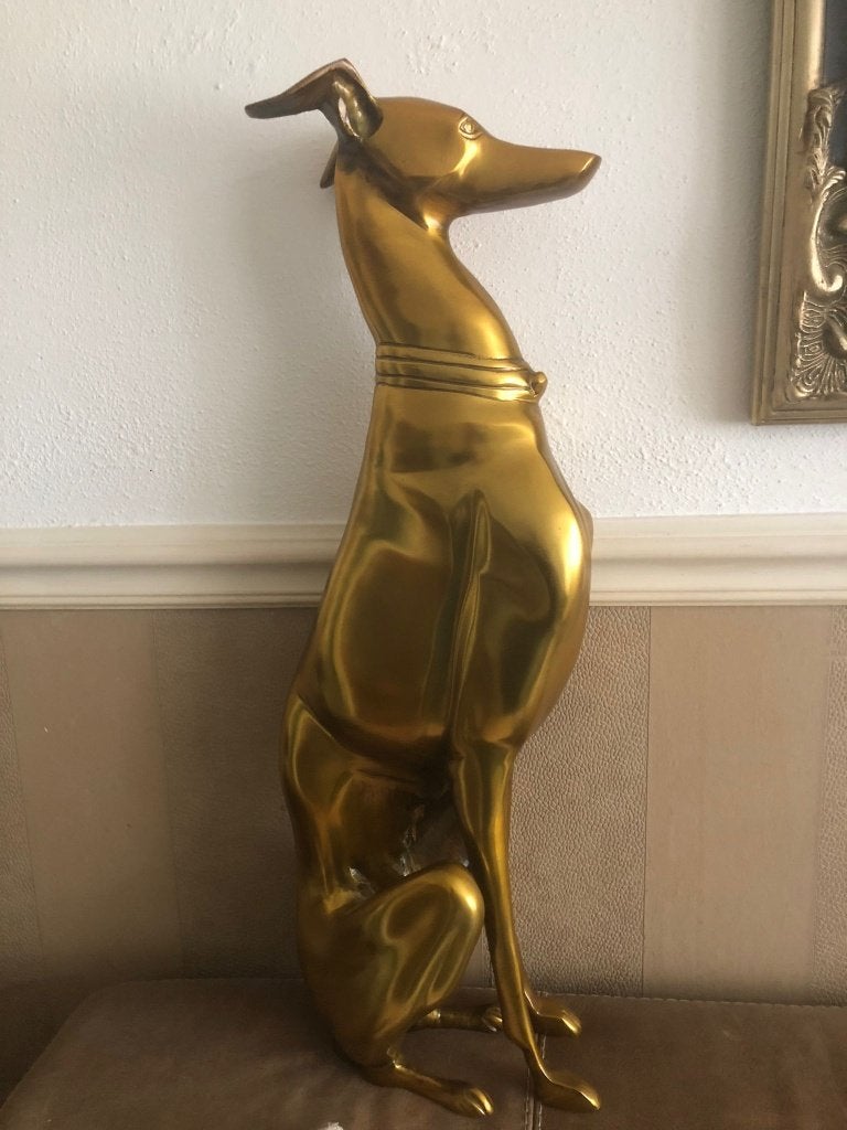 groot statig windhond hond whippet hazewindhond, Ophalen of Verzenden, Metaal, Beeld