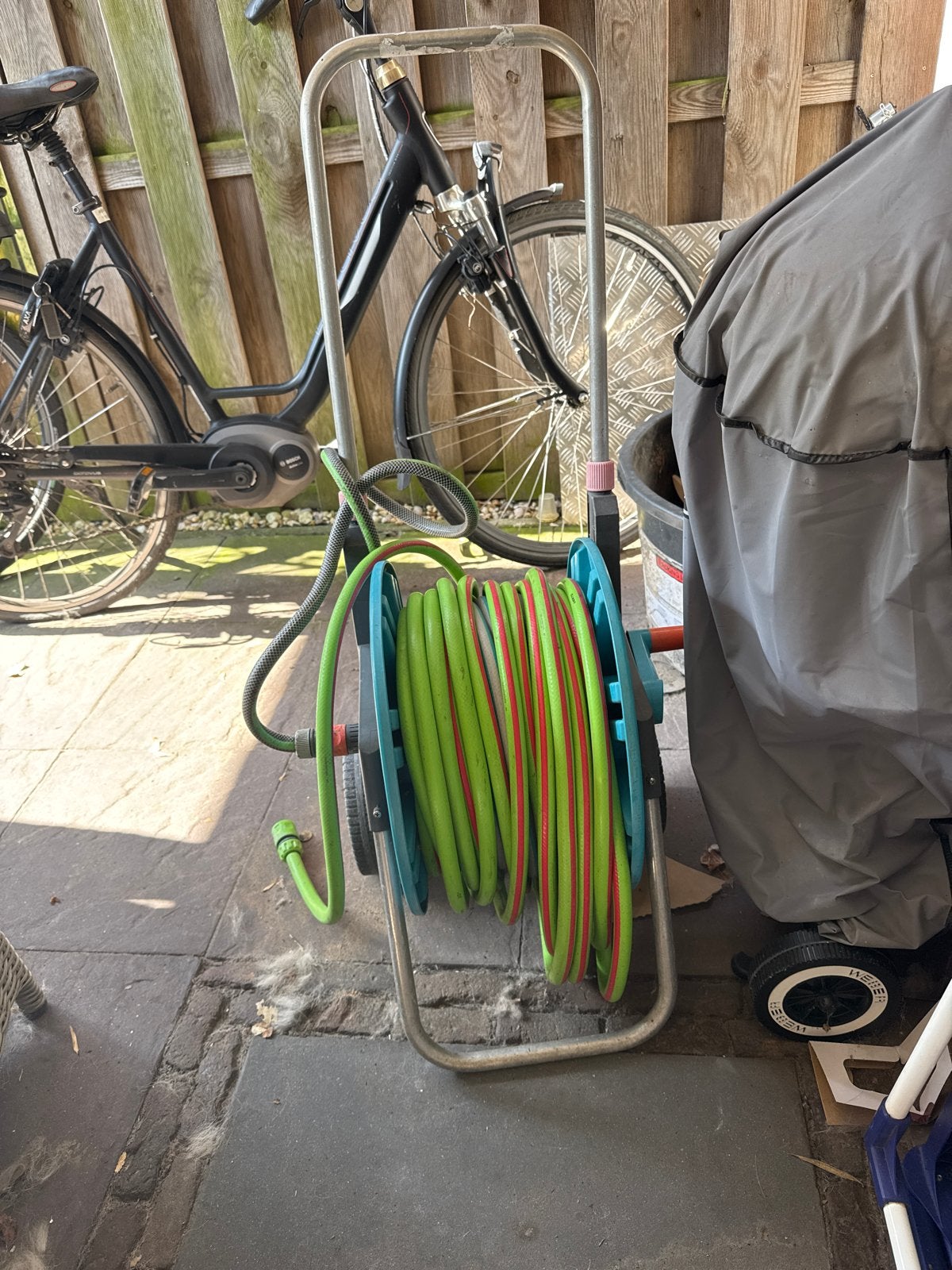 Gardena Tuinslanghaspel met slang, Ophalen, Gebruikt, Tuinslanghaspel