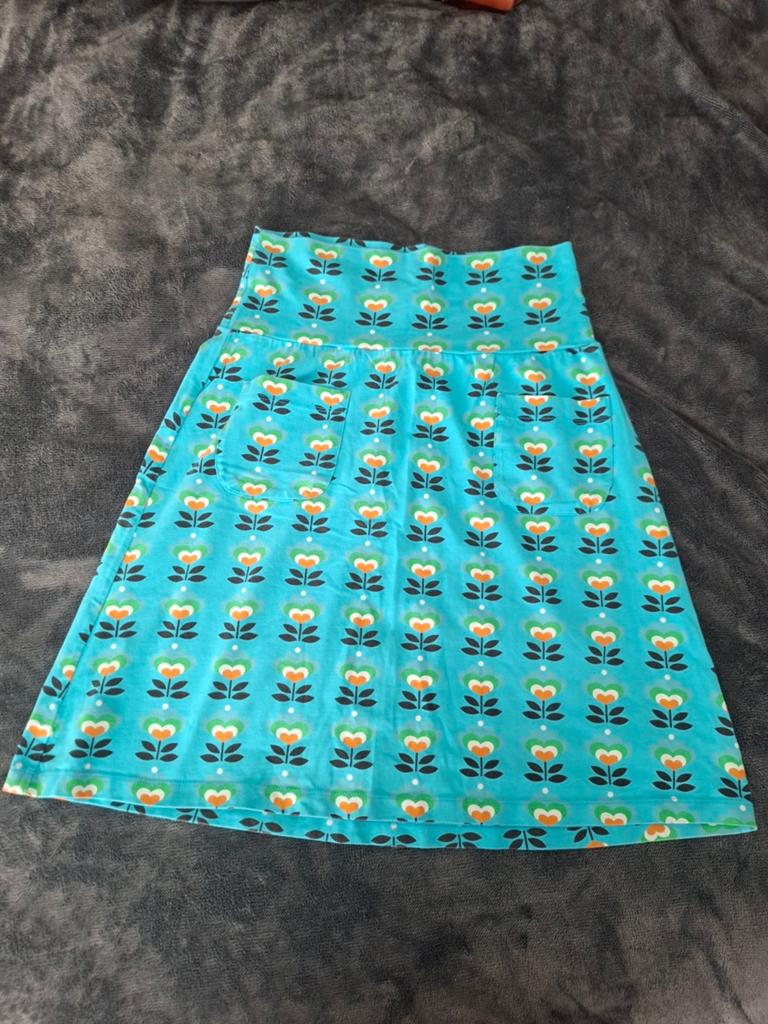 Tante Betsy rokje met bloemenprint - Maat S, Ophalen of Verzenden, Zo goed als nieuw, Groen, Boven de knie