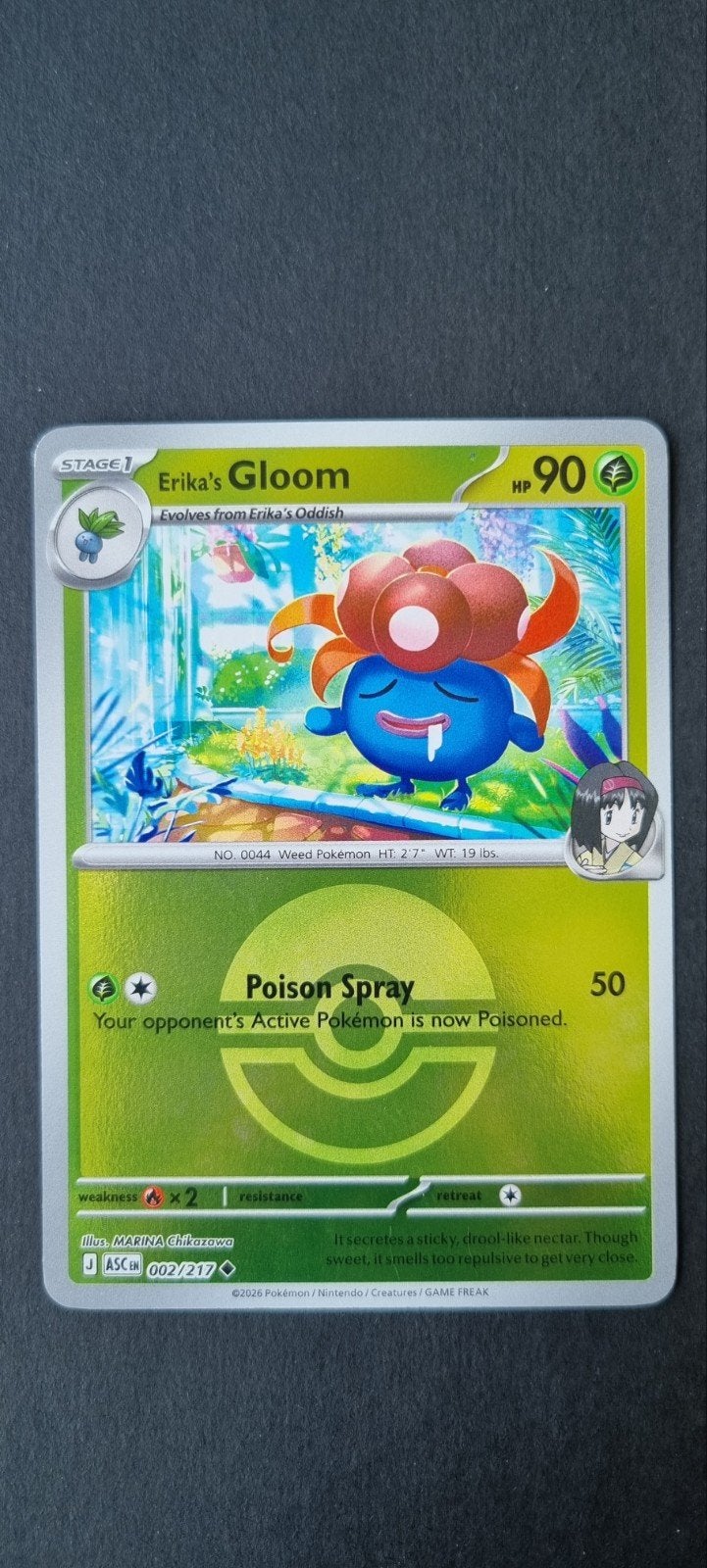 Erika's Gloom Pokeball xASC 002/217, Ophalen of Verzenden, Zo goed als nieuw, Losse kaart